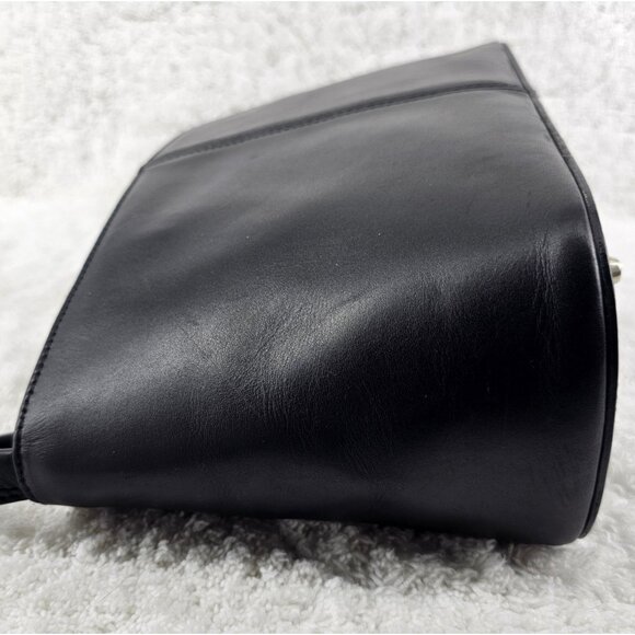 KENNETH COLE NEW YORK Black Smooth Leather Structured Shoulder Bag - Picture 6 of 14